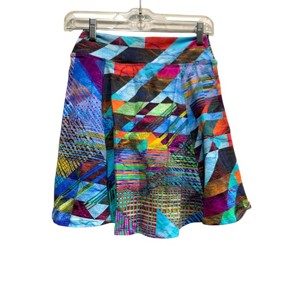 Dona Jo Seabreeze Skirt Colorful Geometric Print Athleisure Size S - Picture 1 of 4